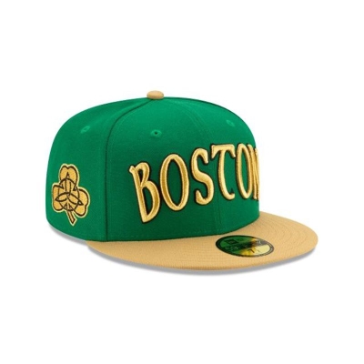 Green Boston Celtics Hat - New Era NBA 2019 NBA Authentics City Series 59FIFTY Fitted Caps USA0291534